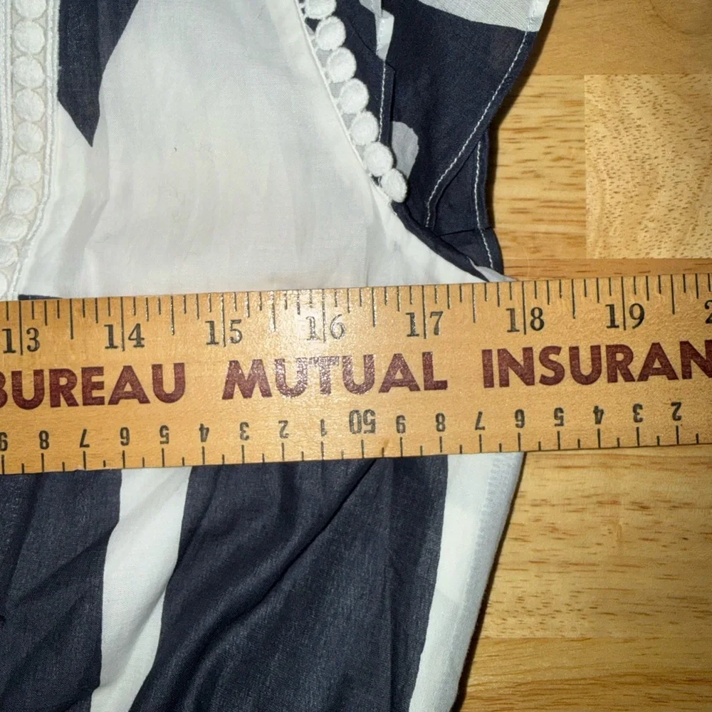 POINT SUR J CREW RATTI PRINT TIER RUFFLED NAVY & WHITE MAXI DRESS NEW WITH TAGS - Picture 7 of 14